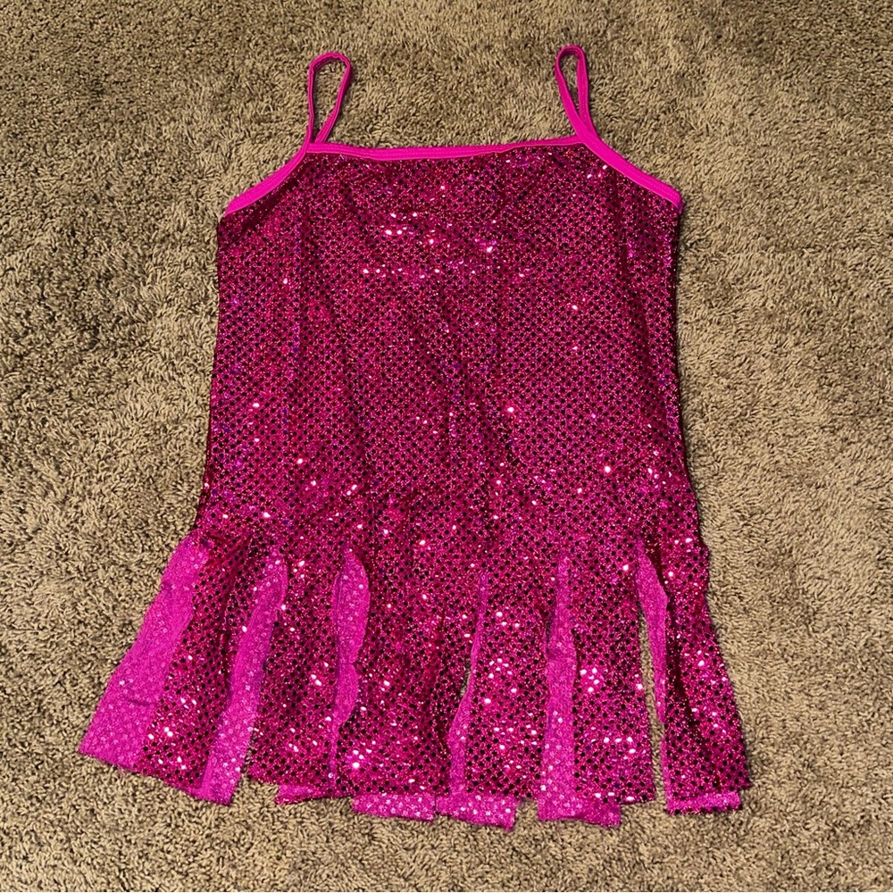 Pink sequin tank adult small